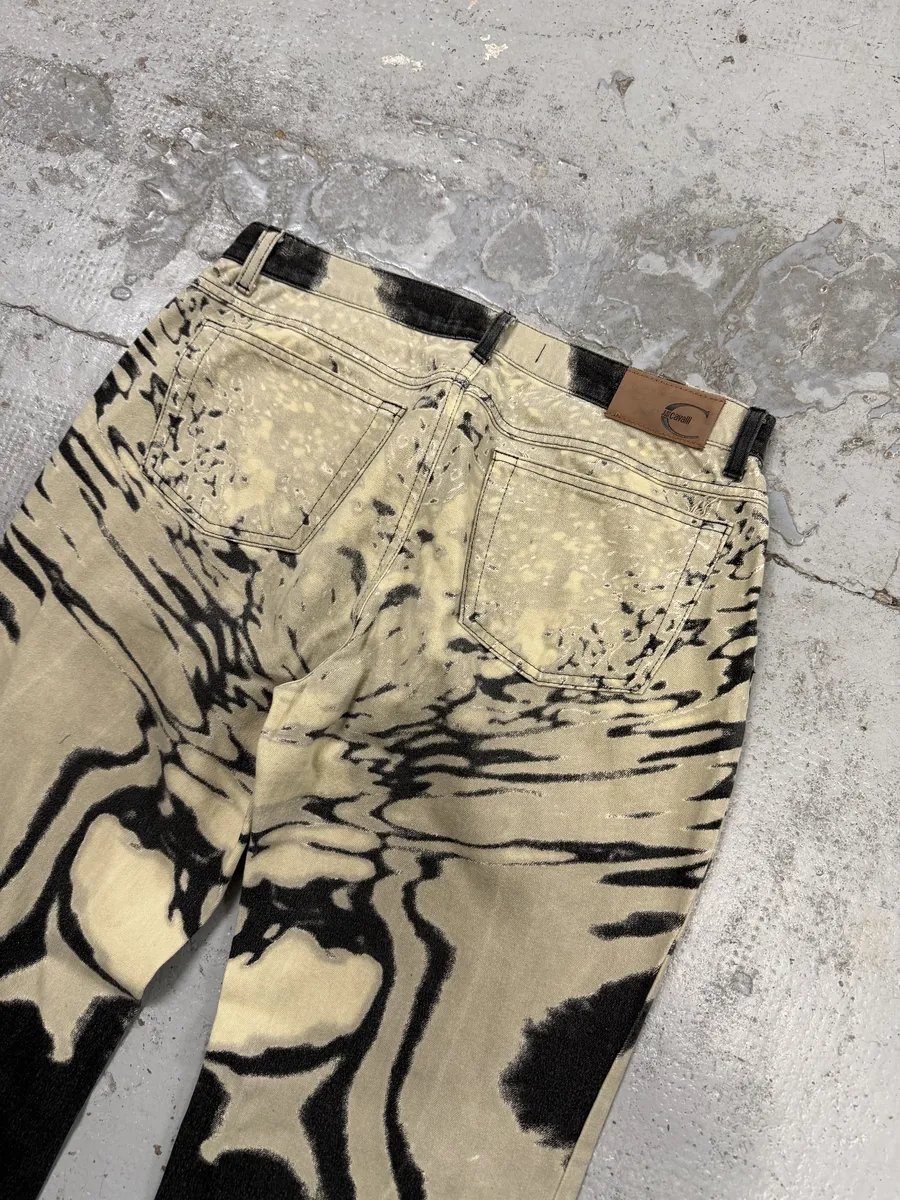 SS2002 Cavalli Hallucination Psycho  Black & White Pants - Image 7