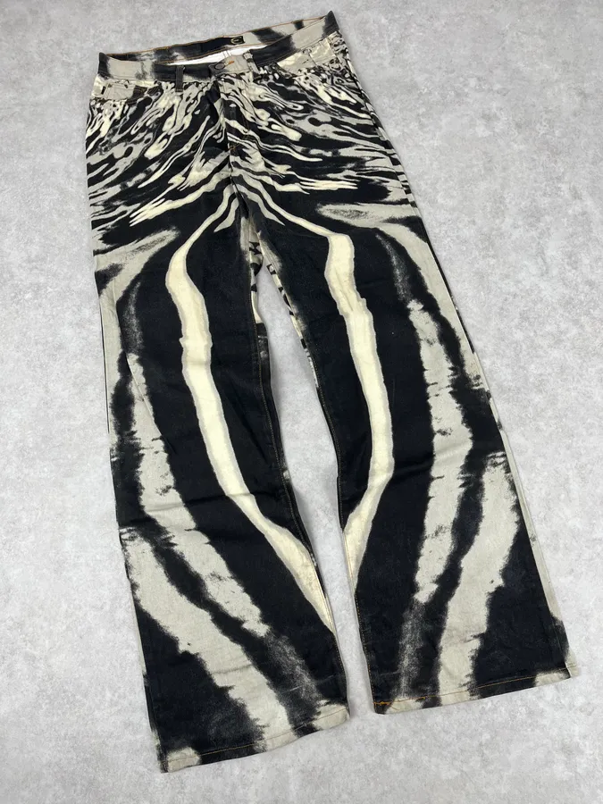 SS2002 Cavalli Hallucination Zebra Black & White Pants - Image 7