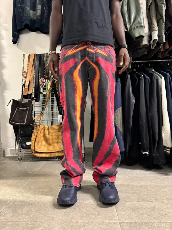SS2002 Cavalli Red Evil Hallucination Pants - Image 2