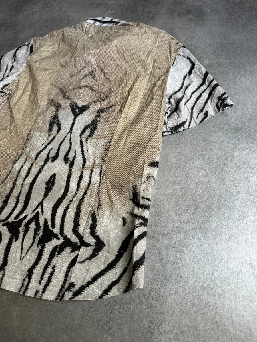 SS2002 Cavalli Zebra Camel Faded Short Sleeves Shirt - Image 5