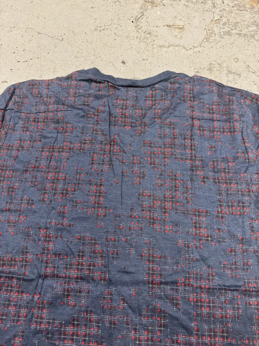 SS2002 Dior Blue & Red Check Tagged Abstract T-Shirt - Image 4