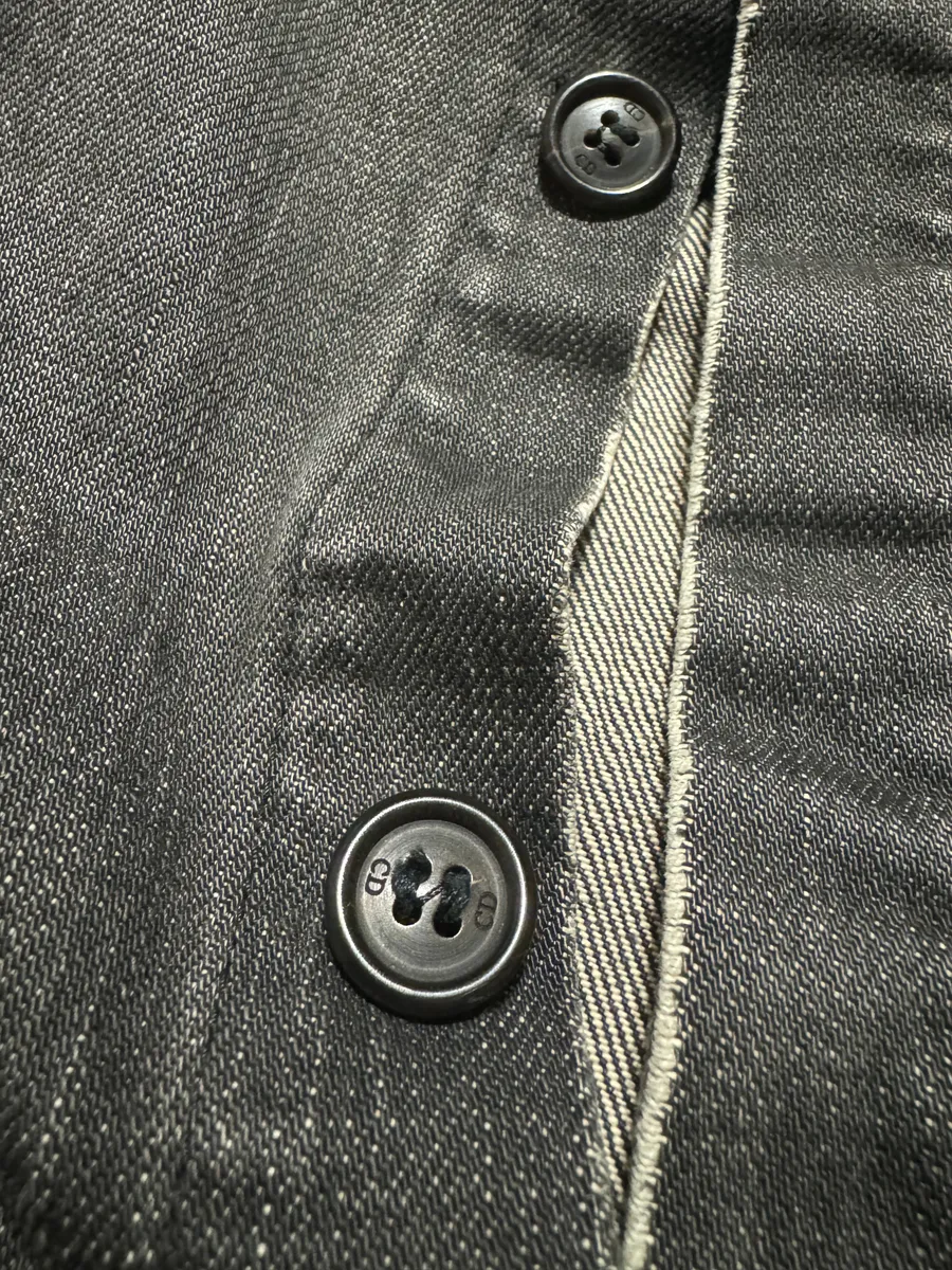 SS2002 Dior Distressed Grey Buttoned Denim Jacket - Image 10