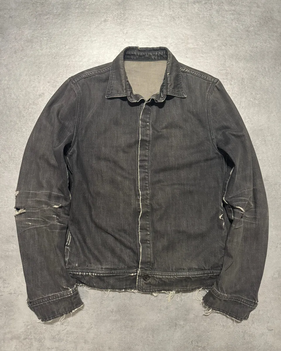 SS2002 Dior Distressed Grey Buttoned Denim Jacket - Image 2