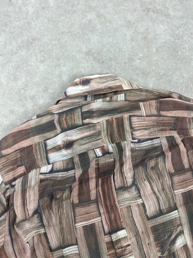 SS2002 Dolce & Gabbana Beige & Brown Abstract Shirt - Image 8