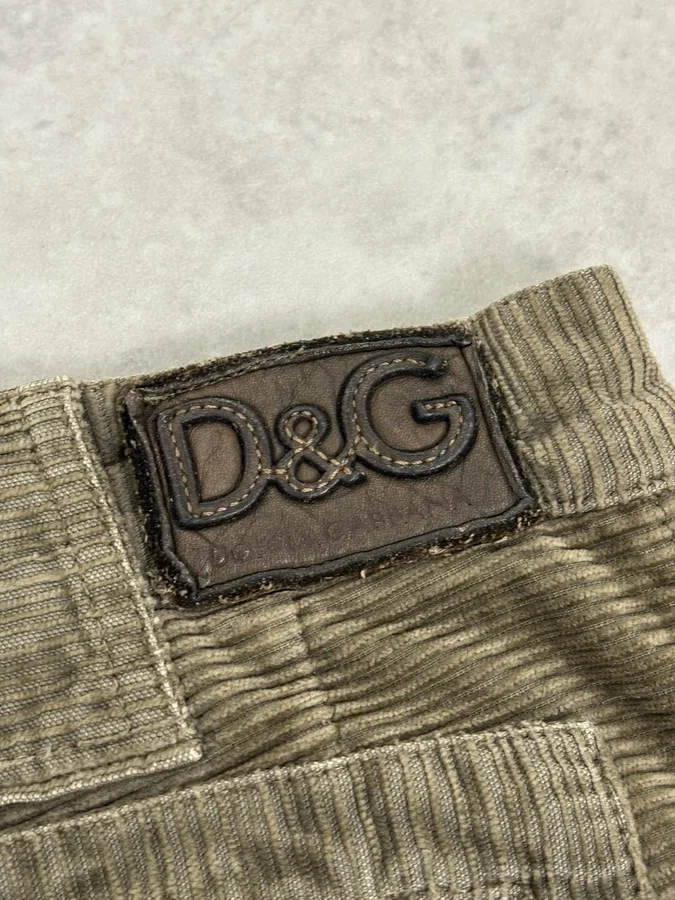 SS2002 Dolce & Gabbana Olive Green Cargo Utility Cordurroy Pants - Image 11