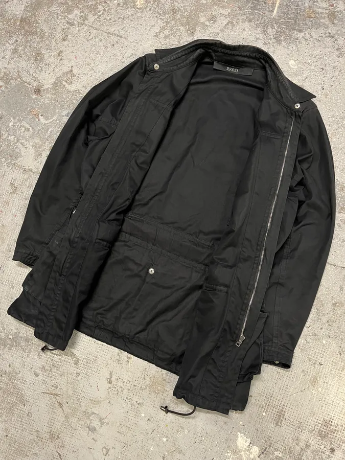 SS2002 Gucci by Tom Ford Imperial Long Black Jacket - Image 8