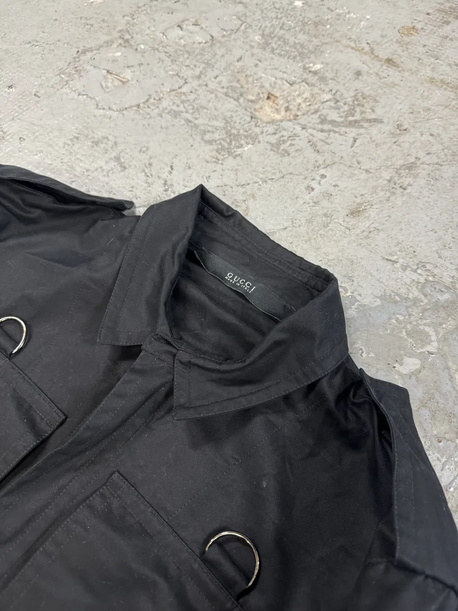 SS2002 Gucci Tom Ford Black Imperial Nylon Trench Jacket - Image 10