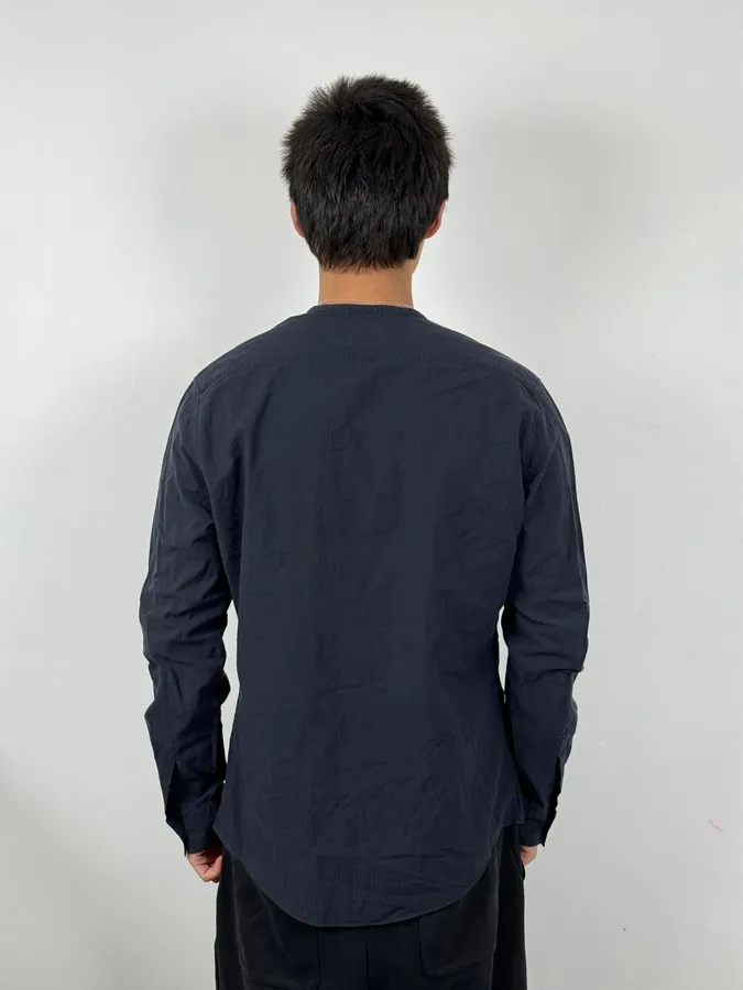 SS2002 Hermès Navy Mao Shirt - Image 3