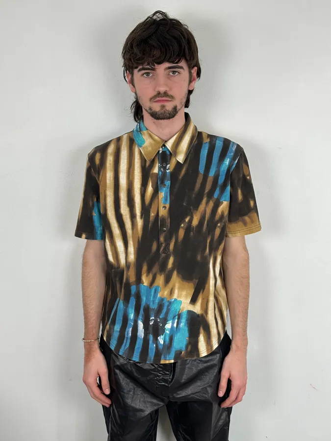 SS2002 Just Cavalli Psychedelic Hallucination Blue Flowers Shirt - Image 2