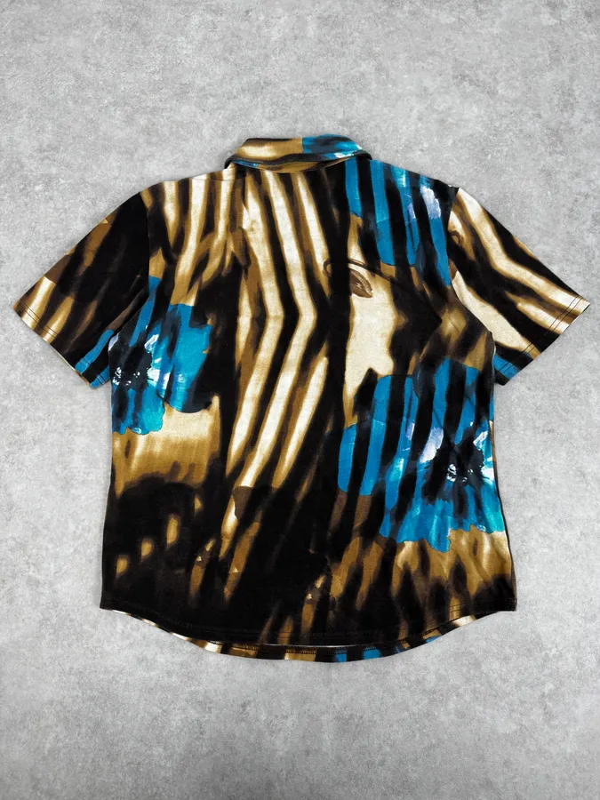 SS2002 Just Cavalli Psychedelic Hallucination Blue Flowers Shirt - Image 4