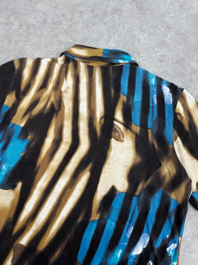 SS2002 Just Cavalli Psychedelic Hallucination Blue Flowers Shirt - Image 7
