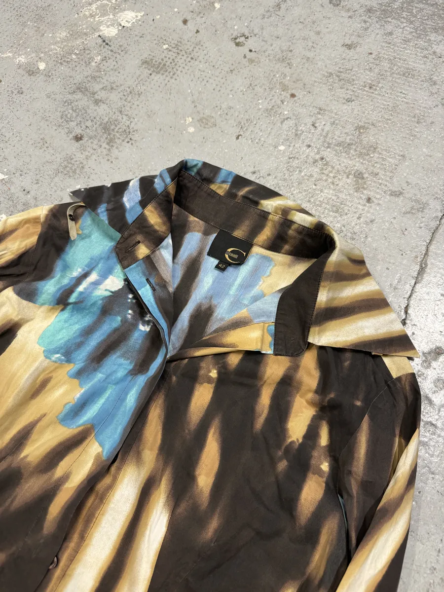 SS2002 Just Cavalli Psychedelic Hallucination Blue Flowers Shirt - Image 8