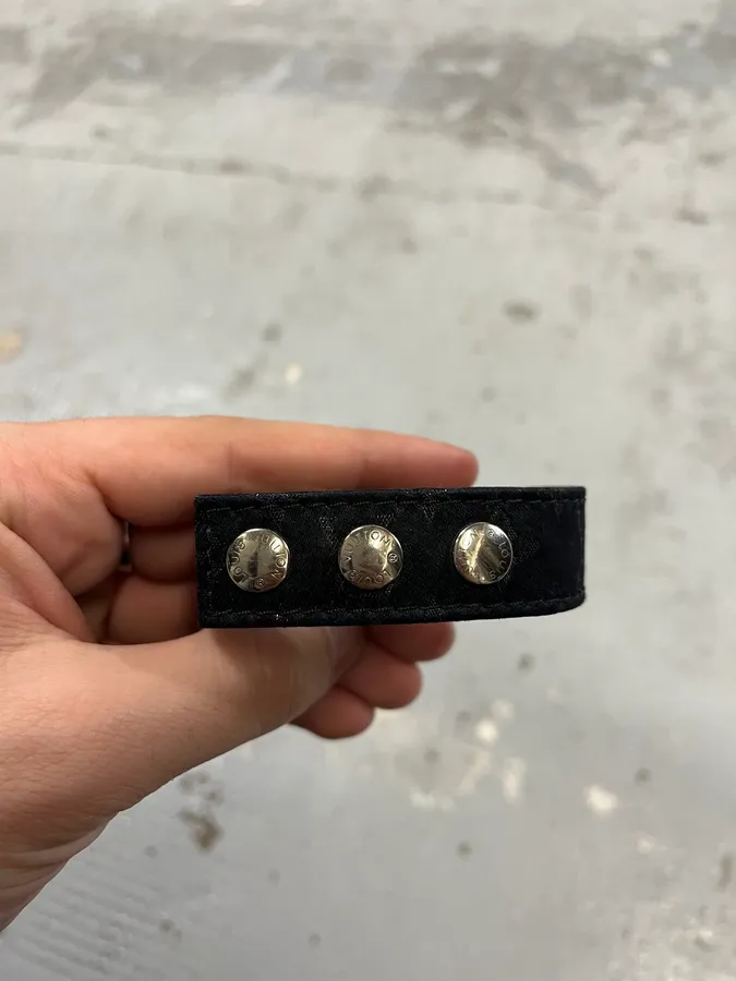 SS2002 Louis Vuitton Monogram Button Black Bracelet - Image 5