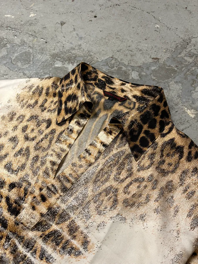 SS2002 Roberto Cavalli Leopard White Longsleeves Shirt - Image 6