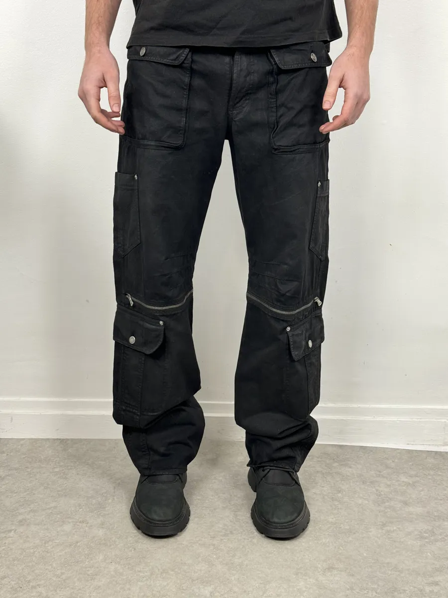 SS2003 Dolce & Gabbana Black Aviator Cargo Obscure Pants - Image 3