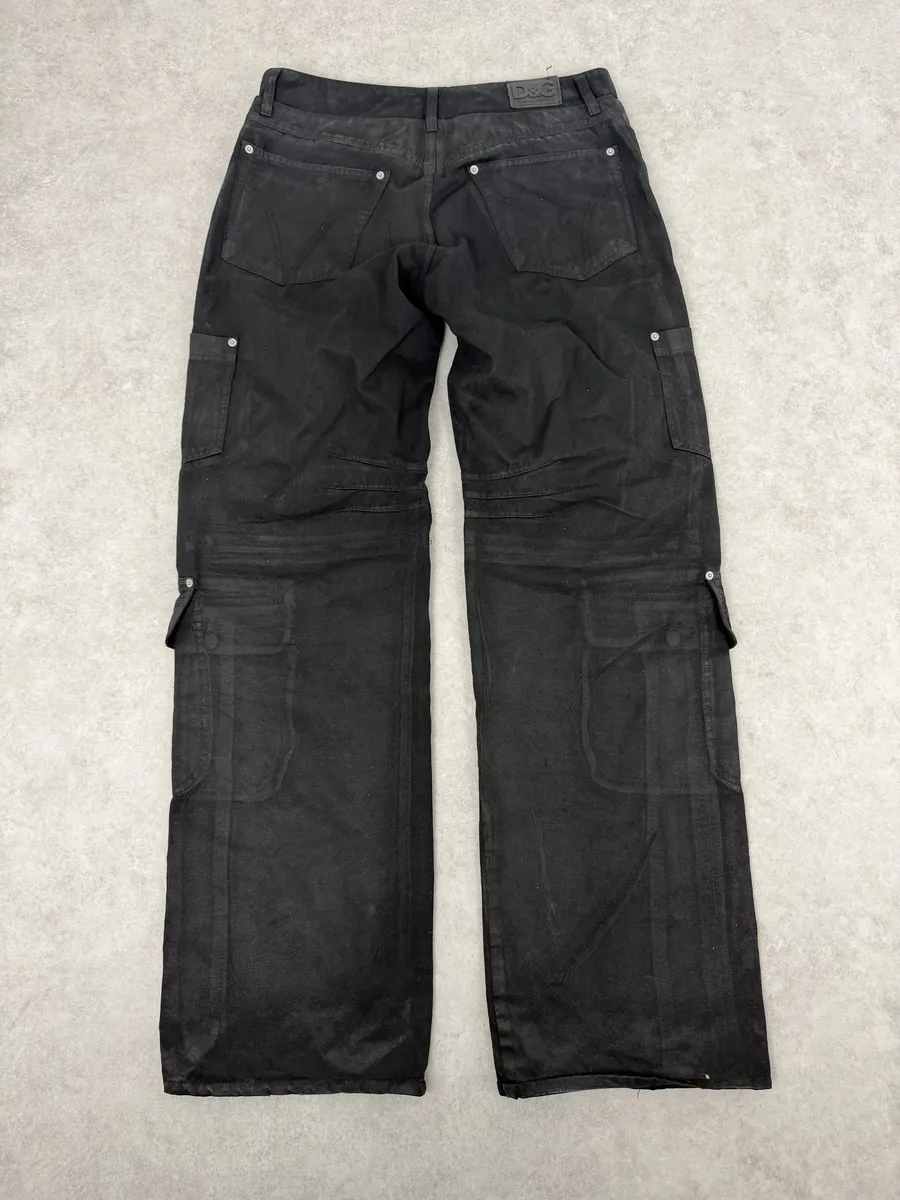 SS2003 Dolce & Gabbana Black Aviator Cargo Obscure Pants - Image 5
