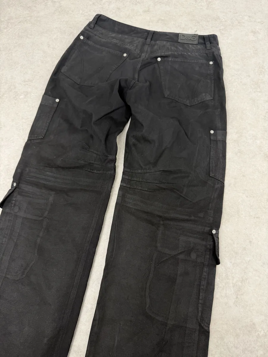 SS2003 Dolce & Gabbana Black Aviator Cargo Obscure Pants - Image 8