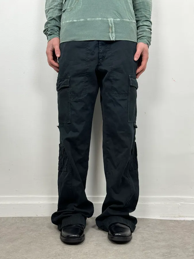 SS2003 Dolce & Gabbana Black Aviator Military Cargo Pants - Image 2