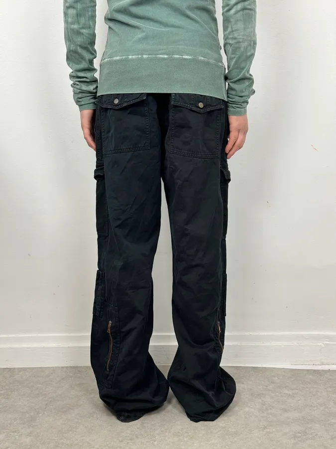SS2003 Dolce & Gabbana Black Aviator Military Cargo Pants - Image 4