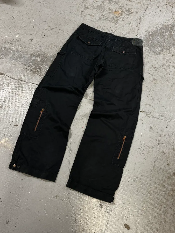 SS2003 Dolce & Gabbana Black Aviator Military Cargo Pants - Image 7