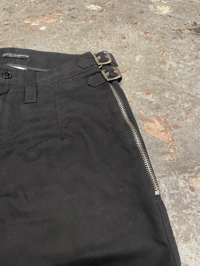 SS2003 Dolce & Gabbana Black Sex Zip Bondage Pants - Image 9