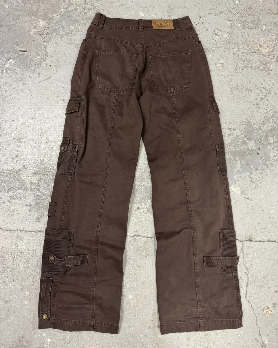 SS2003 Dolce & Gabbana Brown Aviator Full Zips Cargo Pant - Image 5