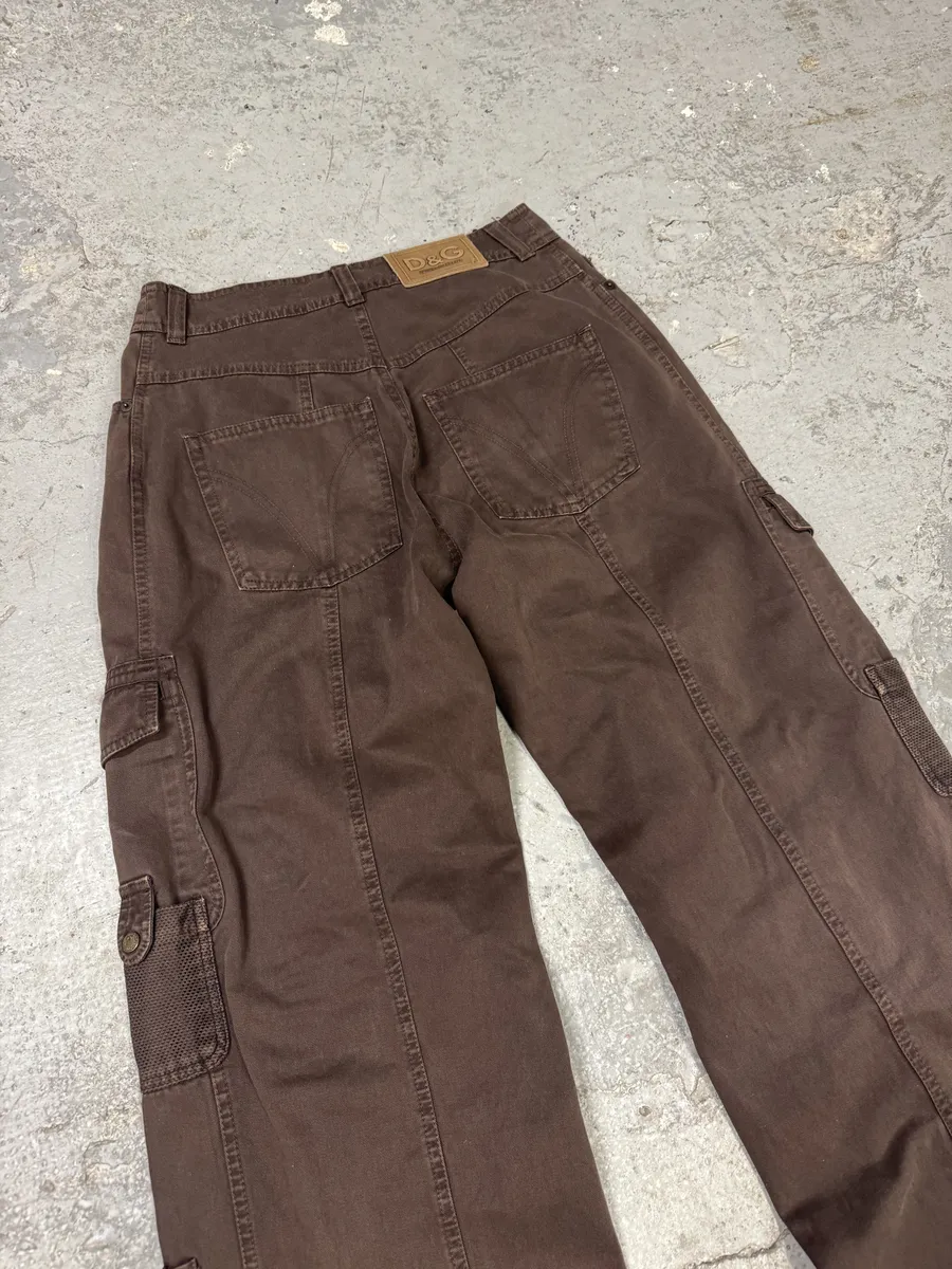 SS2003 Dolce & Gabbana Brown Aviator Full Zips Cargo Pant - Image 9