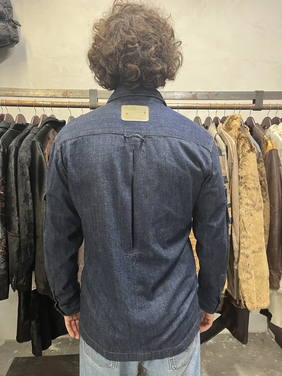 SS2003 Dolce & Gabbana Cargo Combat Navy Denim Shirt - Image 3