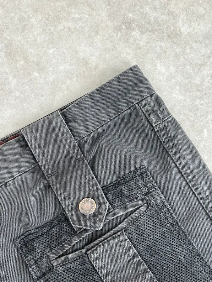 SS2003 Dolce & Gabbana Dark Grey Cargo Multi Pocket Pants - Image 10