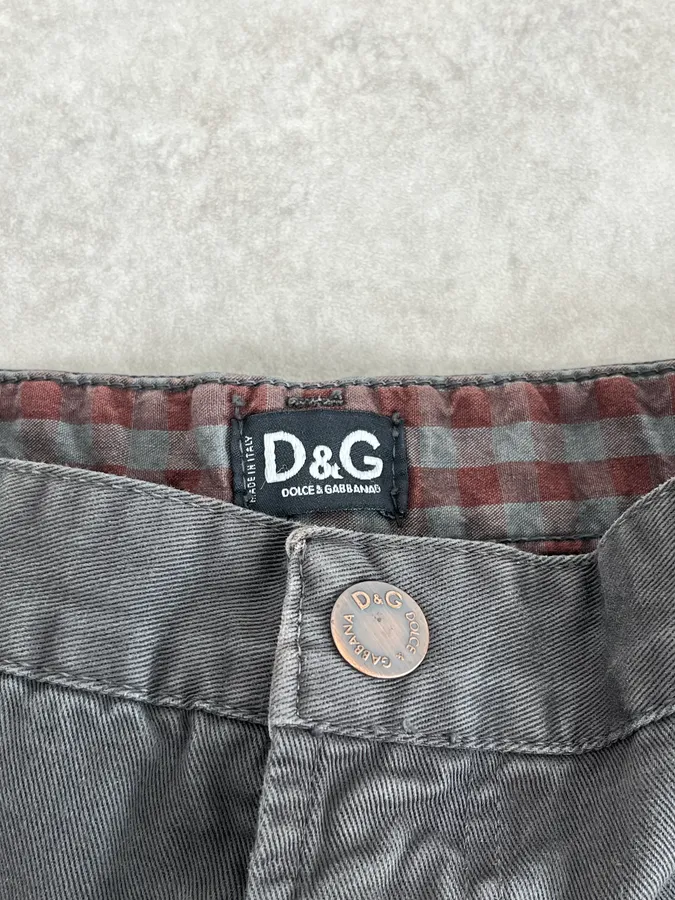 SS2003 Dolce & Gabbana Dark Grey Cargo Multi Pocket Pants - Image 12