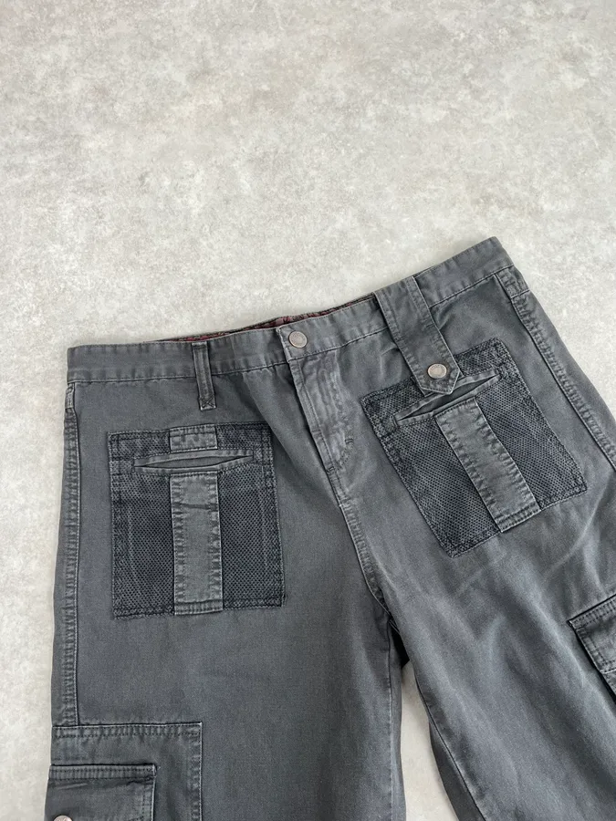 SS2003 Dolce & Gabbana Dark Grey Cargo Multi Pocket Pants - Image 6