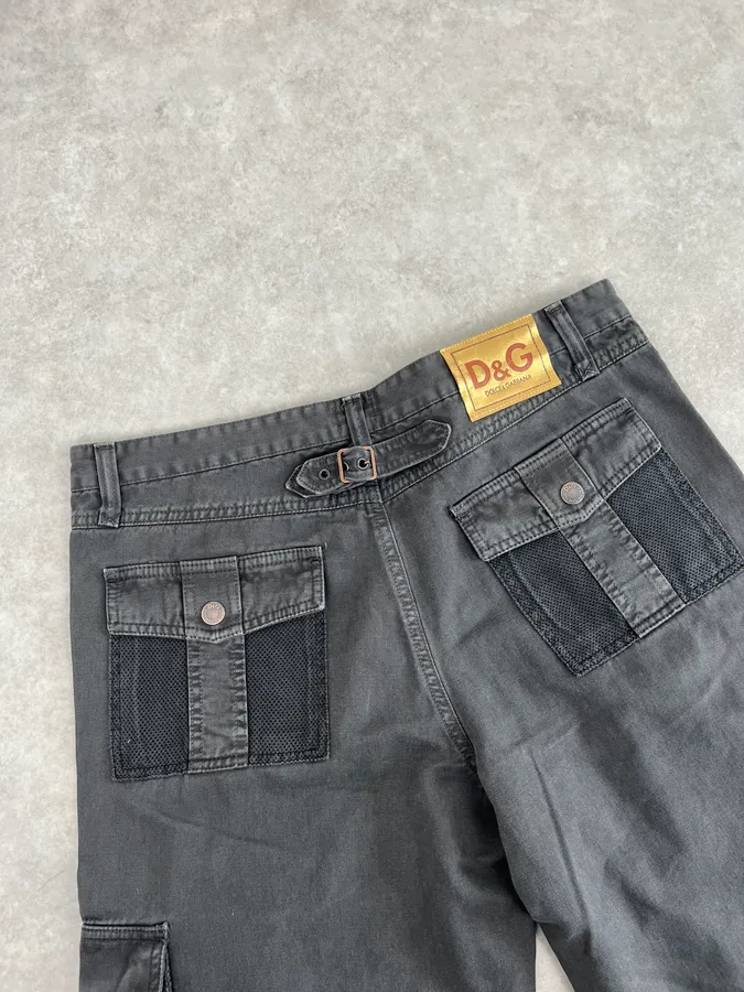 SS2003 Dolce & Gabbana Dark Grey Cargo Multi Pocket Pants - Image 8