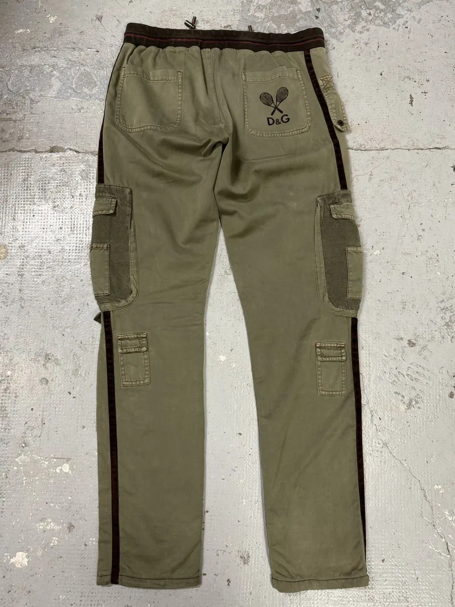 SS2003 Dolce & Gabbana Green Cargo Utiliy Joggers Pants - Image 6