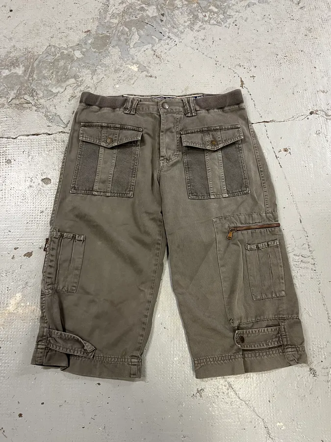 SS2003 Dolce & Gabbana Grey Utility Military Cargo Shorts
