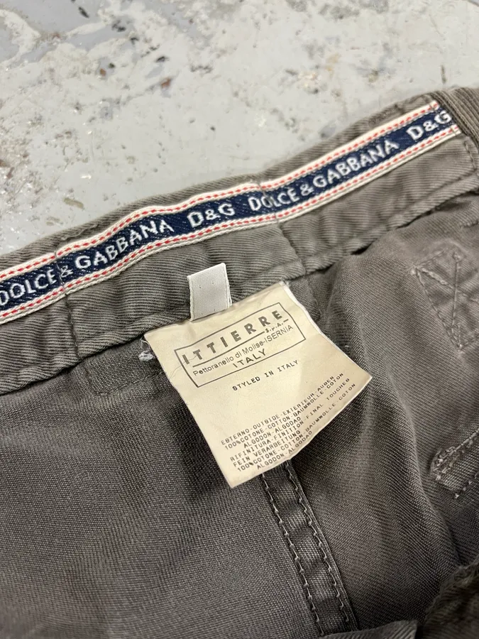 SS2003 Dolce & Gabbana Grey Utility Military Cargo Shorts - Image 10
