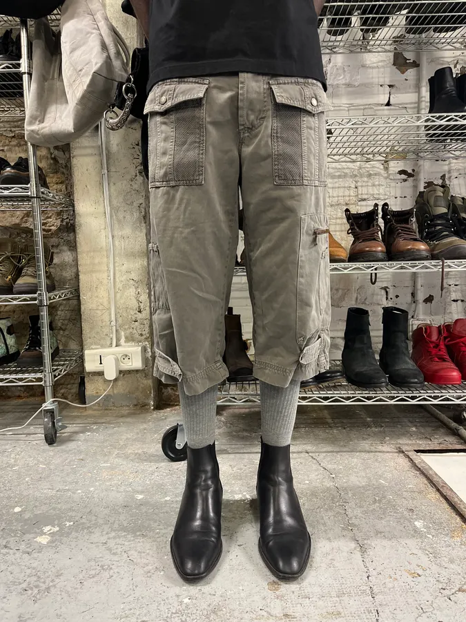 SS2003 Dolce & Gabbana Grey Utility Military Cargo Shorts - Image 2