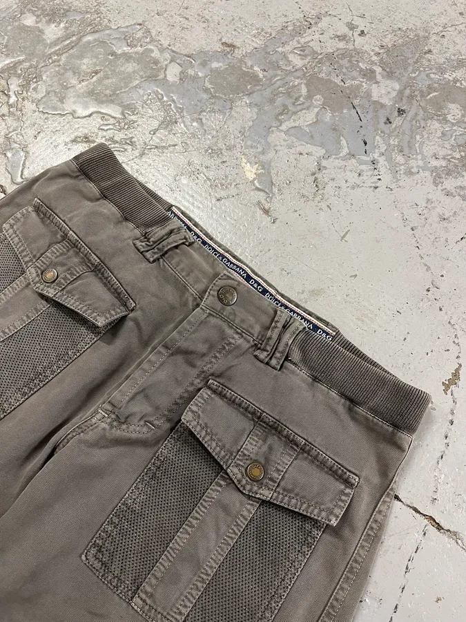 SS2003 Dolce & Gabbana Grey Utility Military Cargo Shorts - Image 5