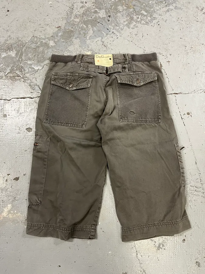 SS2003 Dolce & Gabbana Grey Utility Military Cargo Shorts - Image 7