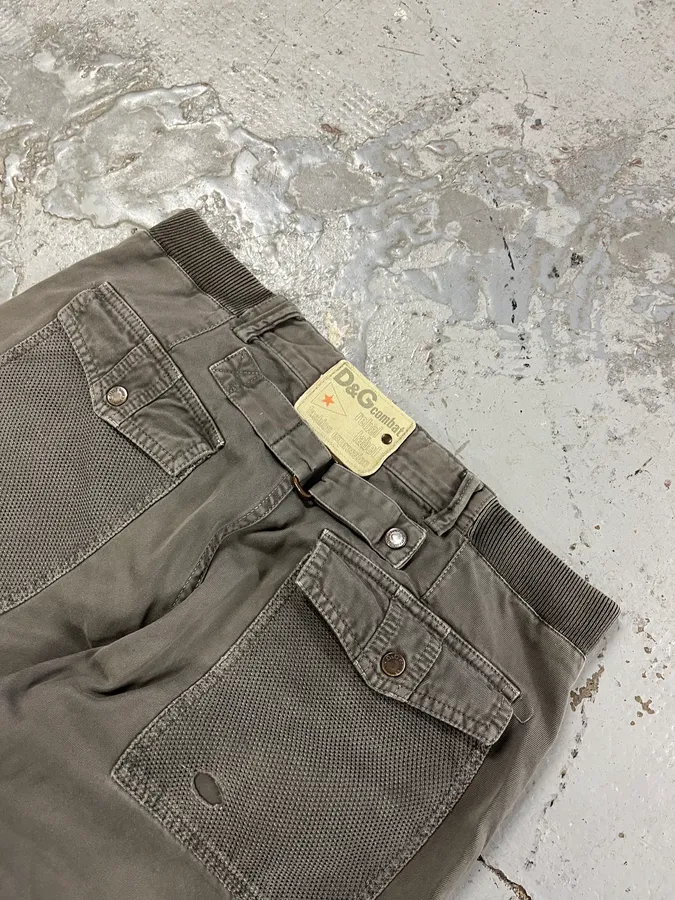 SS2003 Dolce & Gabbana Grey Utility Military Cargo Shorts - Image 8