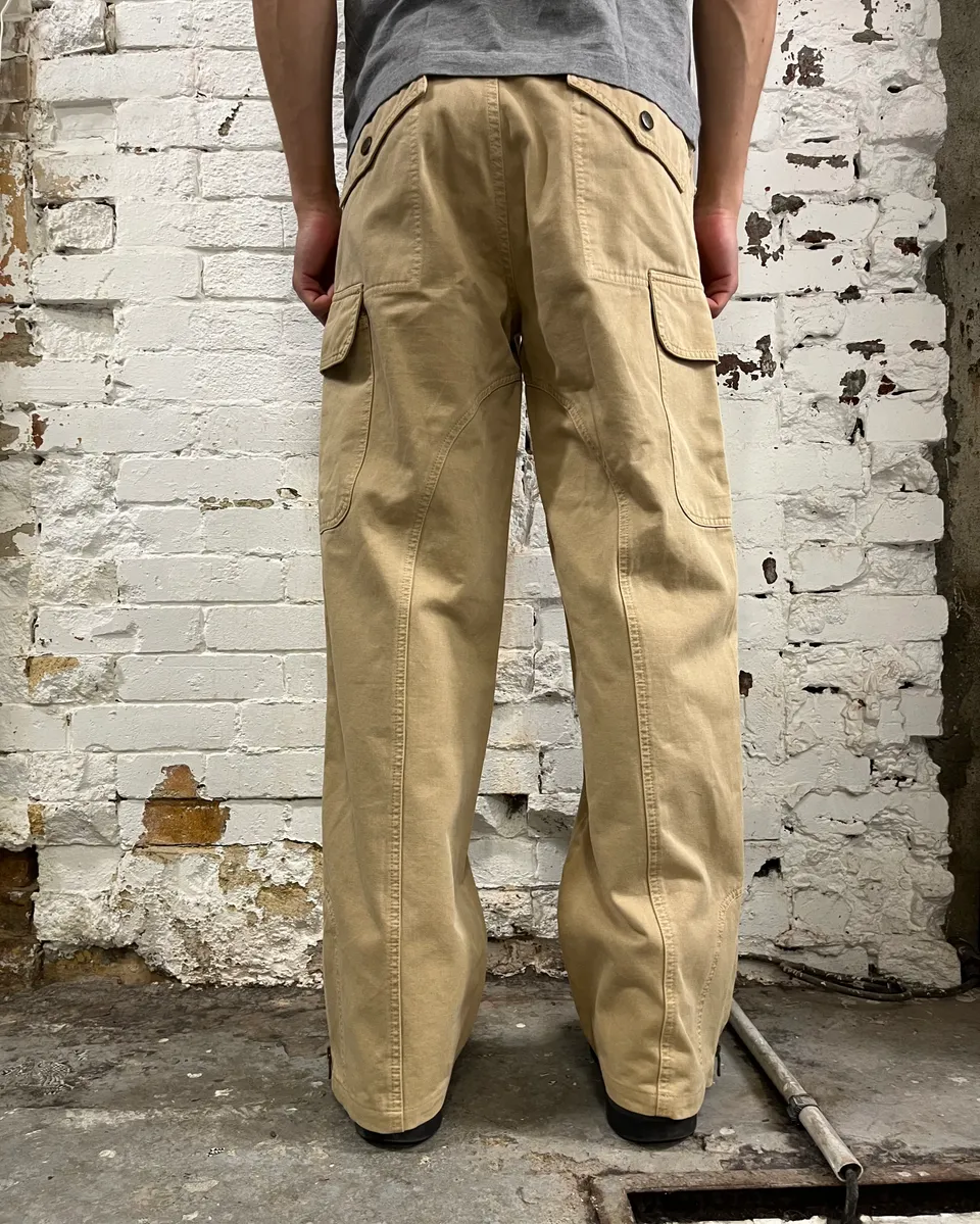 SS2003 Dolce & Gabbana Multi-Pocket Combat Beige Cargo Pants - Image 3