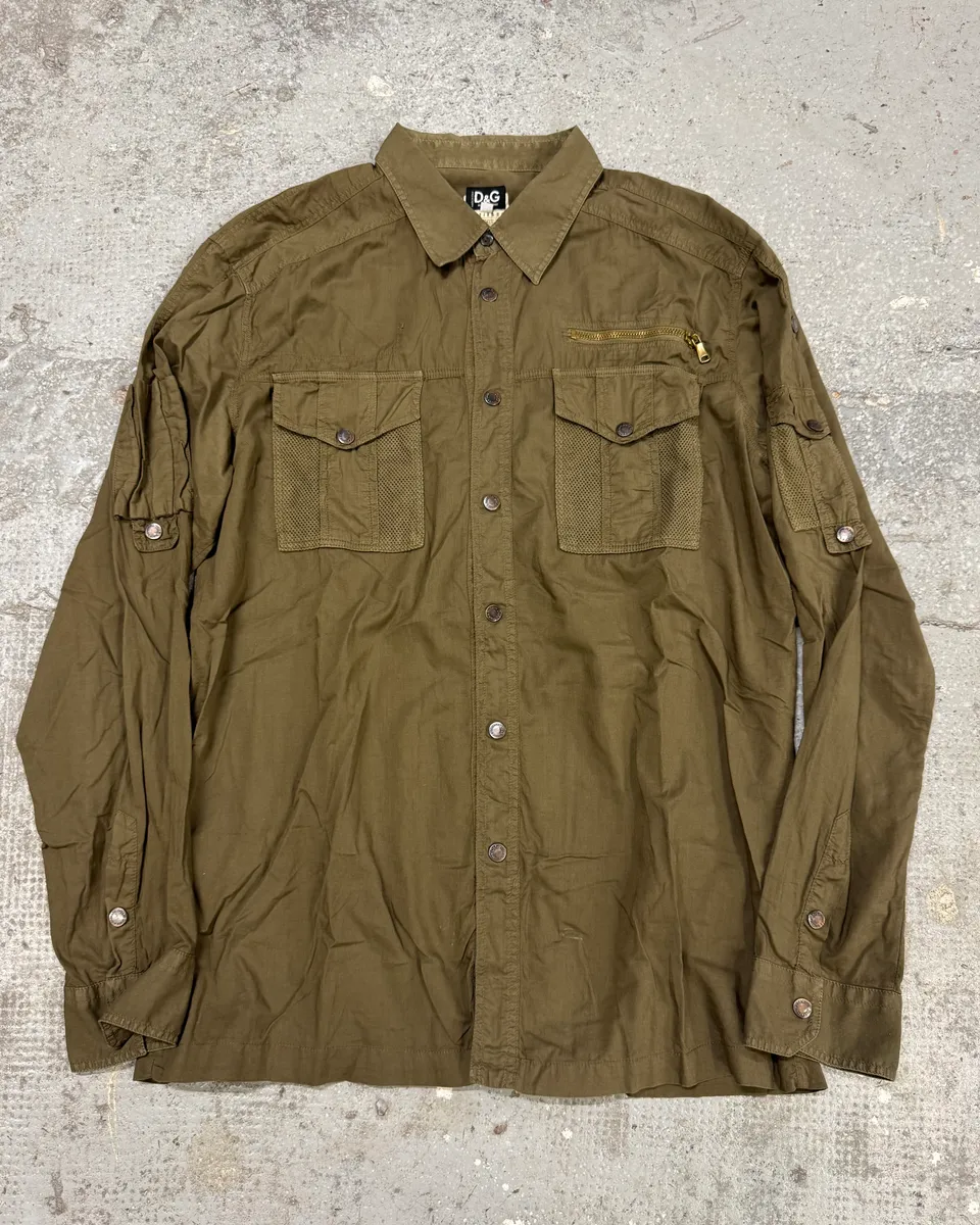 SS2003 Dolce & Gabbana Olive Cargo Military Shirt