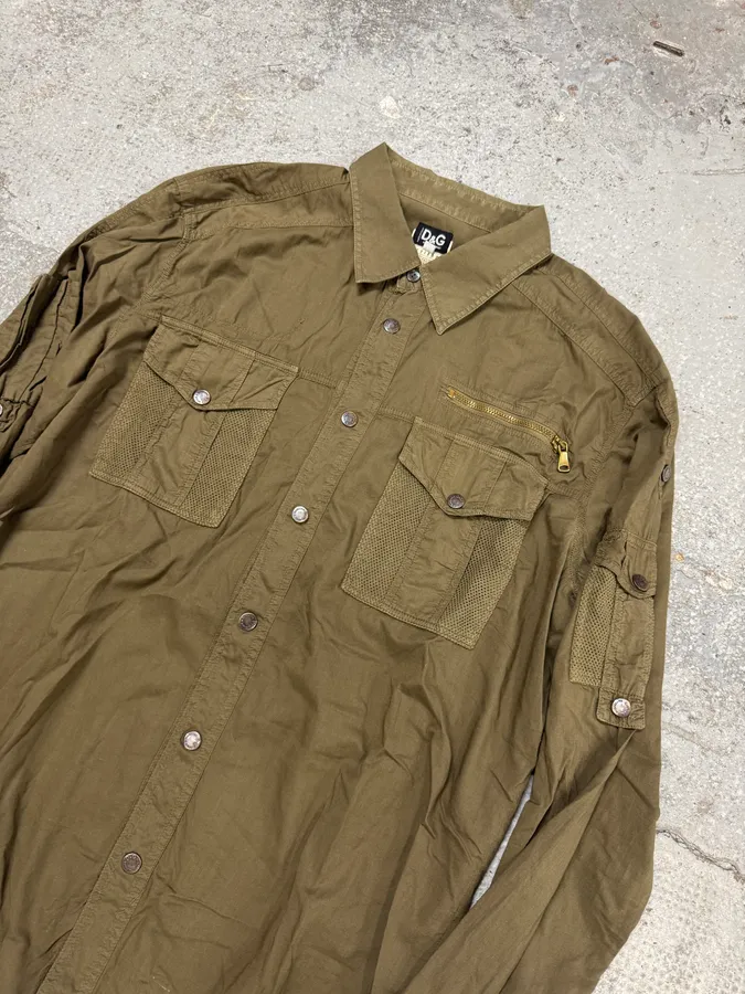 SS2003 Dolce & Gabbana Olive Cargo Military Shirt - Image 8