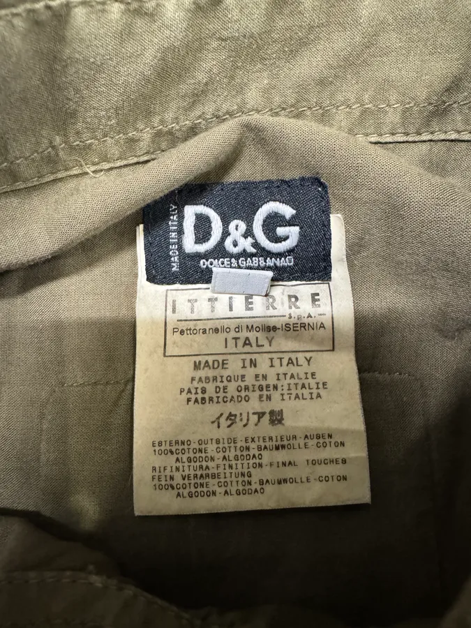 SS2003 Dolce & Gabbana Olive Cargo Military Shirt - Image 9