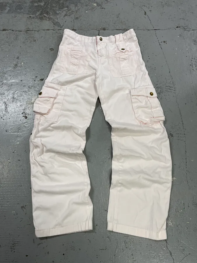 SS2003 Dolce & Gabbana Pink Multi-Pocket Cargo Pants - Image 2