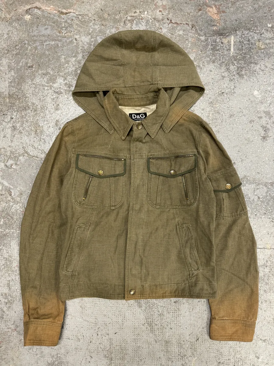 SS2003 Dolce & Gabbana Rebel Combat Hooded Denim Jacket - Image 7