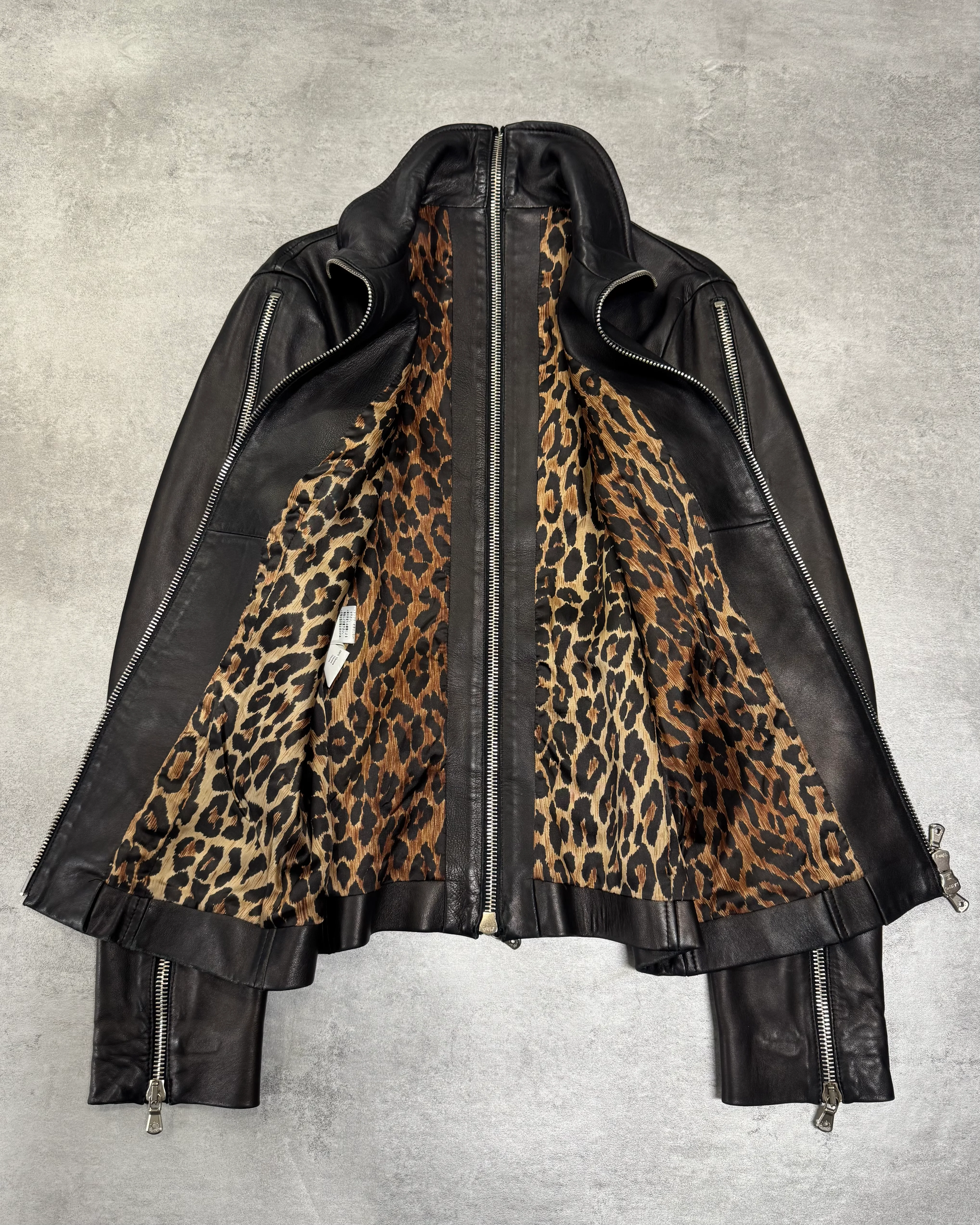 SS2003 Dolce & Gabbana Sexy Biker Multi-Zip Leather Jacket (XS/S) - Image 3