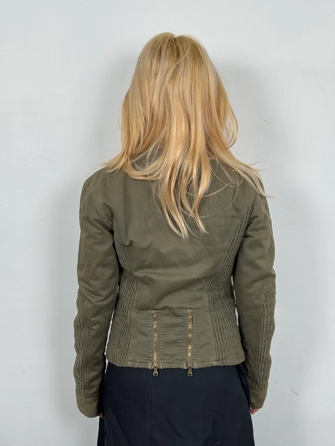 SS2003 Dolce & Gabbana Vertical Multi-Zip Khaki Jacket - Image 3