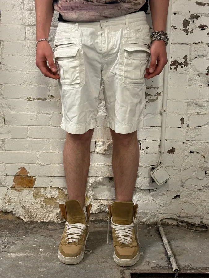 SS2003 Dolce & Gabbana White Creamy Cargo Shorts