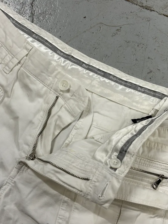 SS2003 Dolce & Gabbana White Creamy Cargo Shorts - Image 10