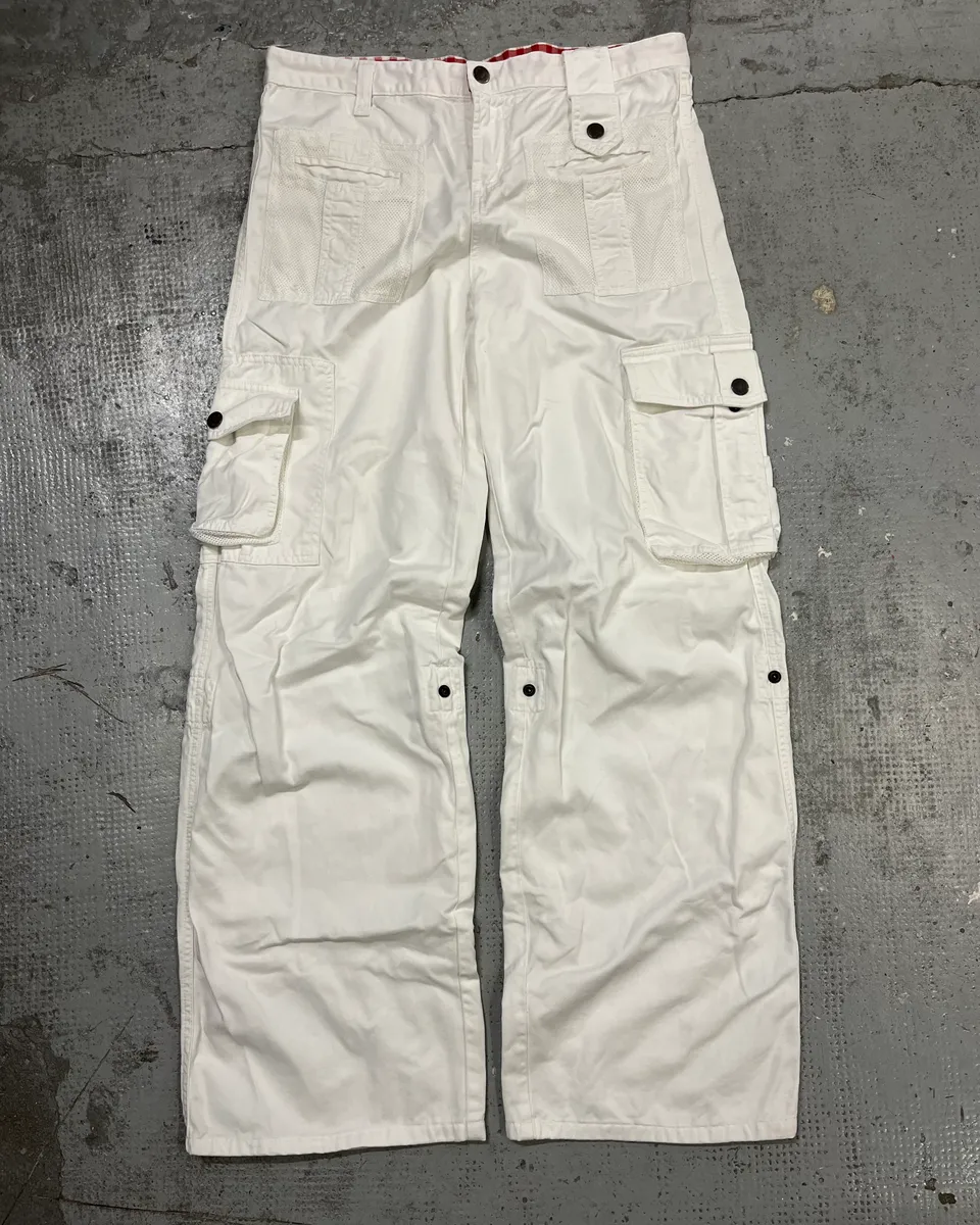 SS2003 Dolce & Gabbana White Multi Pockets Cargo Pants